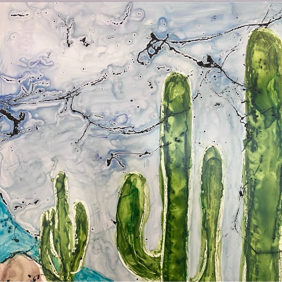 Semi Abstract Desert Landscape Watercolor Original Art Painting - Picture 14 of 16